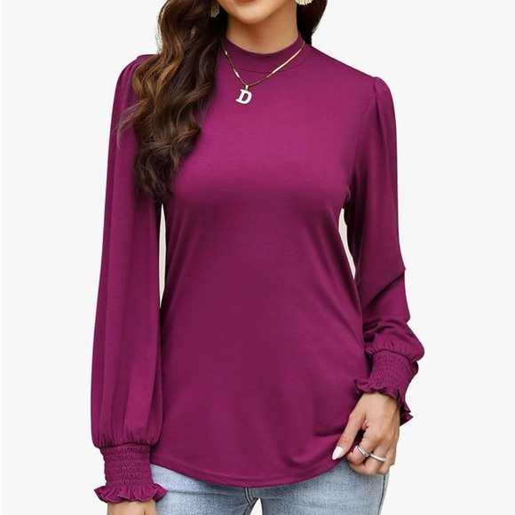 Eloquii Elements Mock Neck Puff Sleeve Blouse – Loose Fit Size 14/16 - Picture 1 of 7
